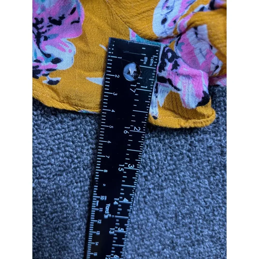 Kori America Romper Shorts Women's Size M Yellow Floral Cold Shoulder